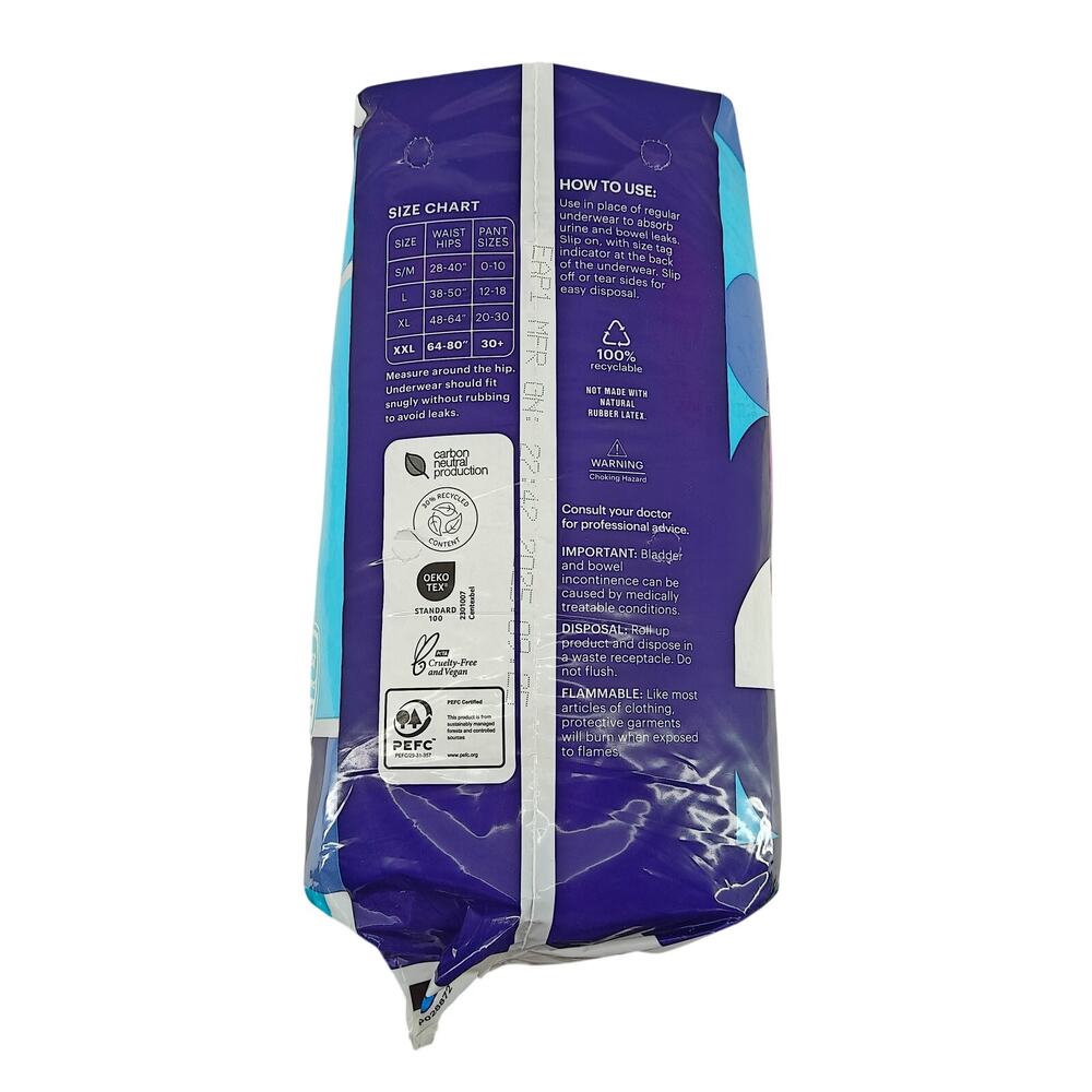 Because Unisex Premium Overnight Plus Pull up Underwear White 2XL - Picture 2 of 7